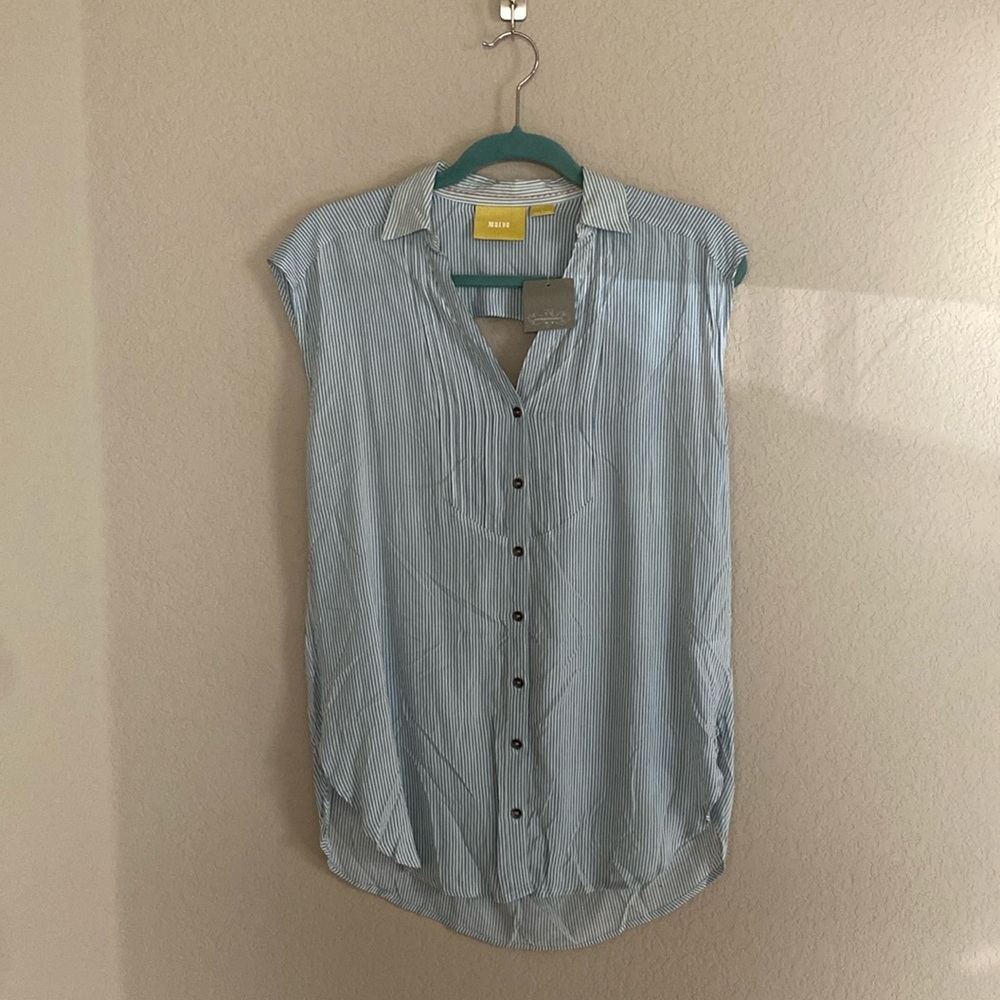 Anthropologie Maeve Tunic Button-down Top